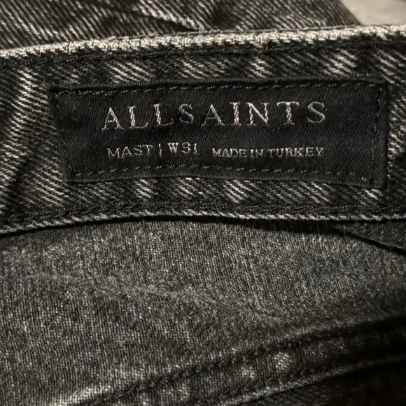 All Saints Women's Mast  Straight Leg Cropped Raw Hem Jeans, size 31 - Picture 6 of 7